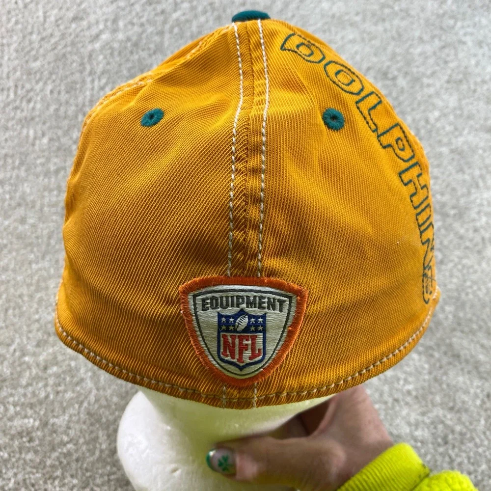 Reebok Miami‎ Dolphins Hat Mens OSFA Orange NFL Equipment Onfield Fitted Cap